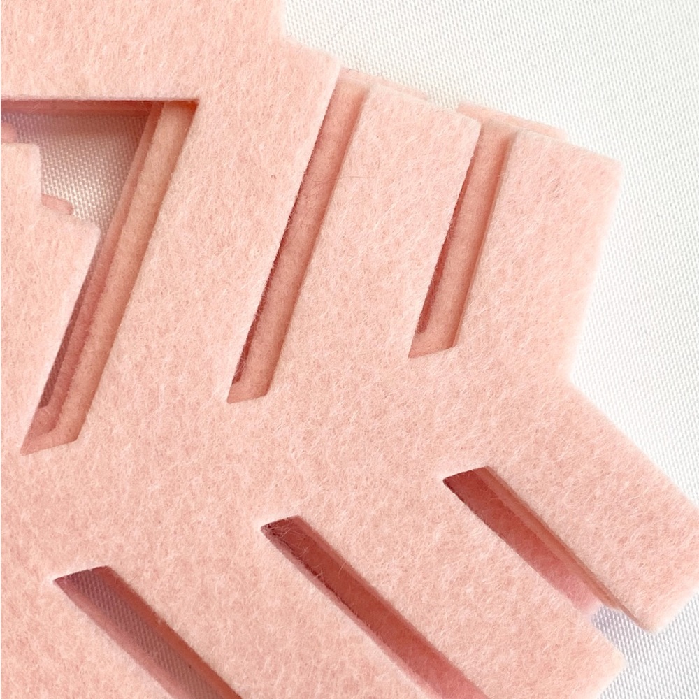 Wondershop Pink Felt SET OF 4 Snowflake Placemats 14” Holiday Table Decor - Picture 4 of 5